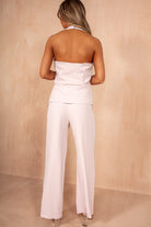 Geneva Pink Structured Halter Neck Top
