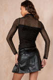 Georgia Black Mesh Diamante Top