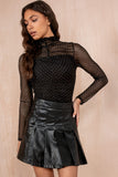 Georgia Black Mesh Diamante Top