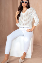 Gillian White Crochet Knit Jumper