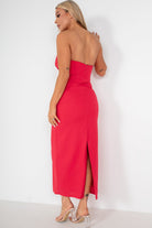 Ginny Red Linen Bandeau Dress