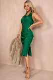 Girl In Mind Blaise Green Satin Dress