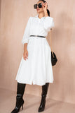 Girl In Mind Carole White Belted Shirt Dress