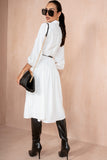 Girl In Mind Carole White Belted Shirt Dress