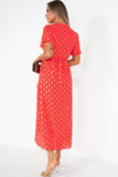 Girl In Mind Farrah Coral Print Wrap Dress