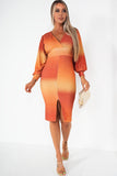 Girl In Mind Harriet Orange Glitter Ombre Dress