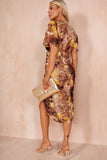 Girl In Mind Isla Yellow Chiffon Floral Dress