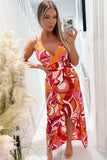 Girl In Mind Mia Pink and Orange Print Dress