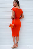 Girl in Mind Miley Orange Belted Dress