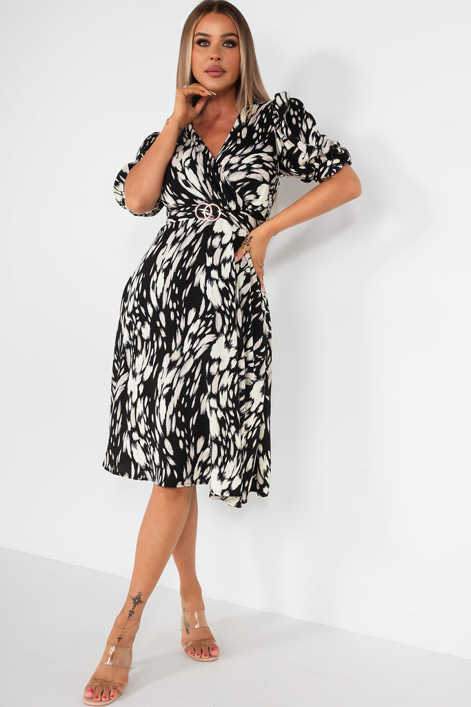 Girl In Mind Nadine Monochrome Print Dress