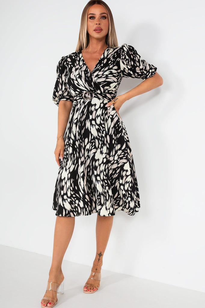 Girl In Mind Nadine Monochrome Print Dress