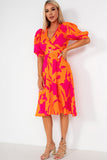 Girl In Mind Nadine Orange Print Dress