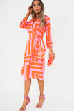 Girl In Mind Nala Orange and Pink Print Dress