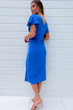 Girl In Mind Priscilla Blue Ruched Dress