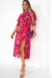 Girl In Mind Shayla Red Floral Dress