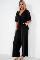 Girl In Mind Viola Black Print Jumpsuit