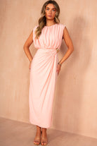 Gisella Pink Grecian Maxi Dress