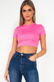 Gizelle Pink Cropped T-Shirt