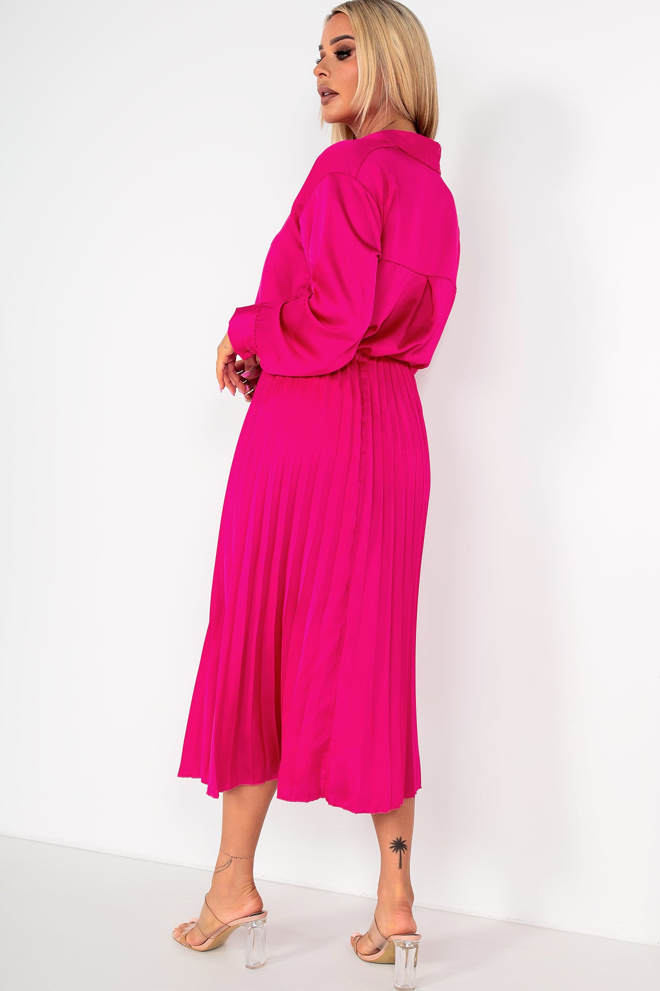 Glinda Fuchsia Satin Co Ord