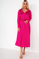 Glinda Fuchsia Satin Co Ord