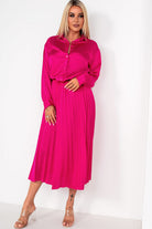 Glinda Fuchsia Satin Co Ord