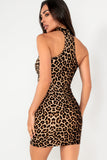 Glory Leopard Print Slinky Choker Dress