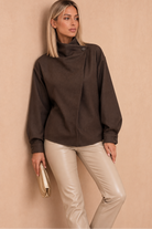 Glynda Chocolate Wrap Over Top