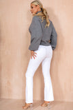 Goldie Grey Knit High Neck Jumper