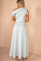 Grainne Duck Egg Pleated Midi Skirt