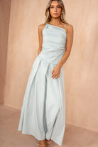 Grainne Duck Egg Pleated Midi Skirt