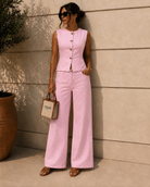 Grainne Pink Cotton Polka Dot Co Ord