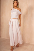 Grainne Pink Pleated Midi Skirt