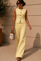 Grainne Yellow Cotton Polka Dot Co Ord