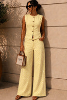 Grainne Yellow Cotton Polka Dot Co Ord