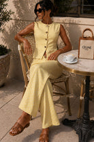 Grainne Yellow Cotton Polka Dot Co Ord