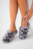 Grayce Grey Faux Fur Slippers