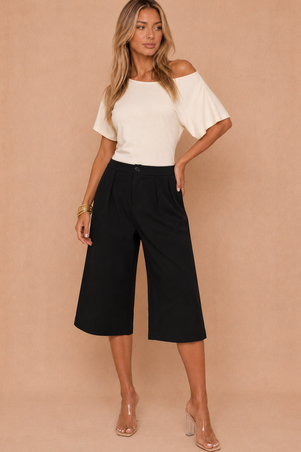 Gretchen Black Tailored Culotte Trousers