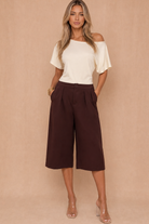 Gretchen Burgundy Tailored Culotte Trousers