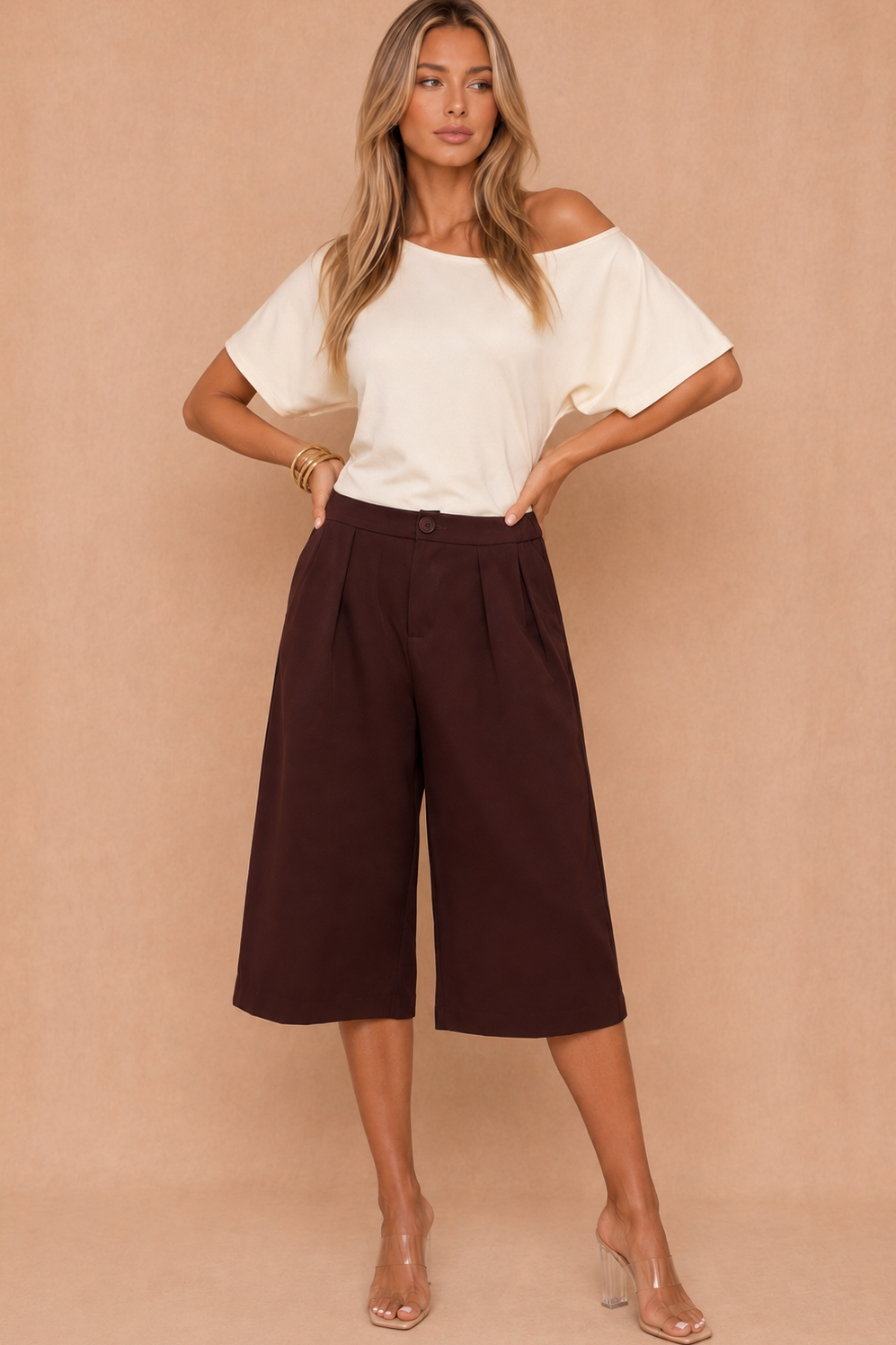 Gretchen Burgundy Tailored Culotte Trousers