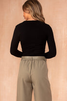 Griselda Black Ribbed Top