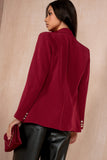 Haddie Burgundy Button Detail Blazer