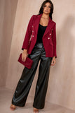 Haddie Burgundy Button Detail Blazer