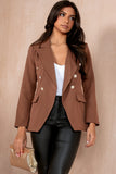 Haddie Chocolate Button Detail Blazer