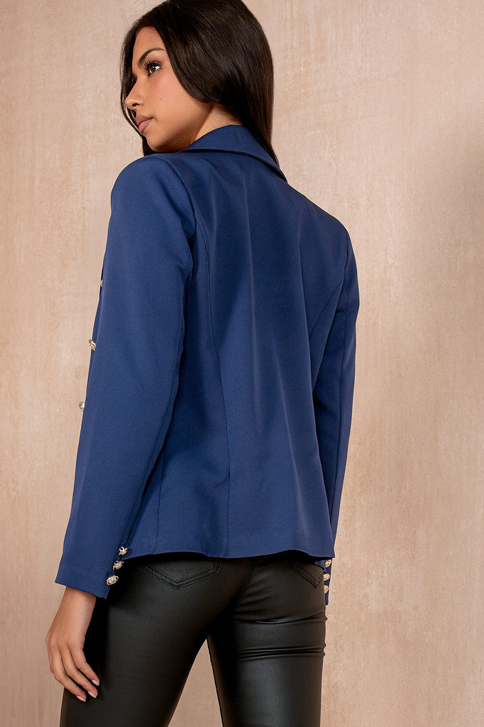 Haddie Navy Button Detail Blazer