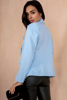 Haddie Powder Blue Button Detail Blazer