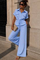 Haden Blue and Pink Polka Dot Co Ord