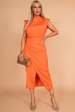 Hadleigh Orange Slinky Dress