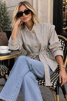 Haidyn Taupe Striped Structured Jacket