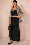 Hana Black Pleated Maxi Skirt