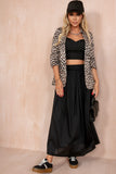 Hana Black Pleated Maxi Skirt